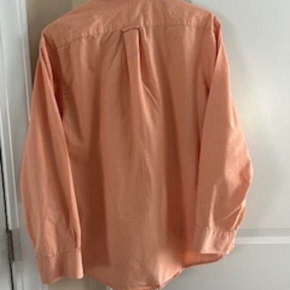 Men's Shirt IZOD Large Button Peach Long Sleeve Button Down Collar - Picture 2 of 3